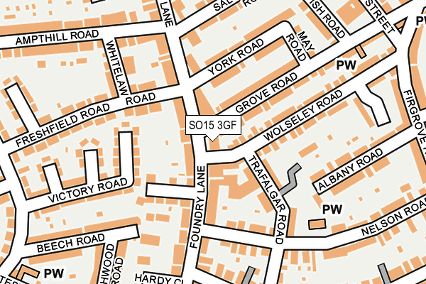 SO15 3GF map - OS OpenMap – Local (Ordnance Survey)