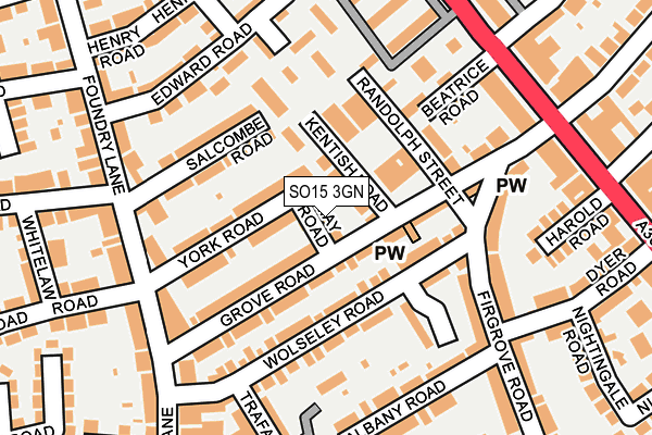 SO15 3GN map - OS OpenMap – Local (Ordnance Survey)