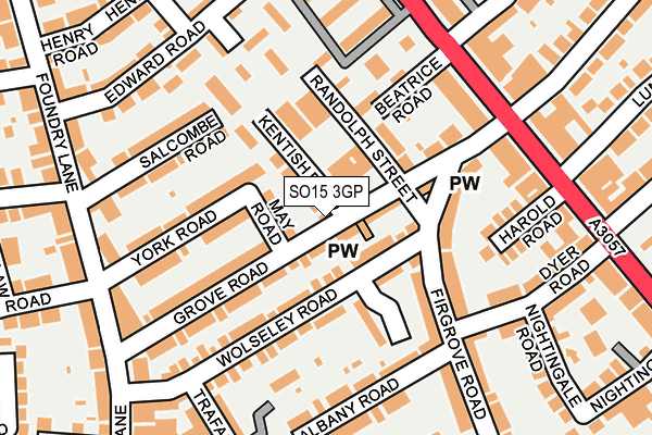 SO15 3GP map - OS OpenMap – Local (Ordnance Survey)