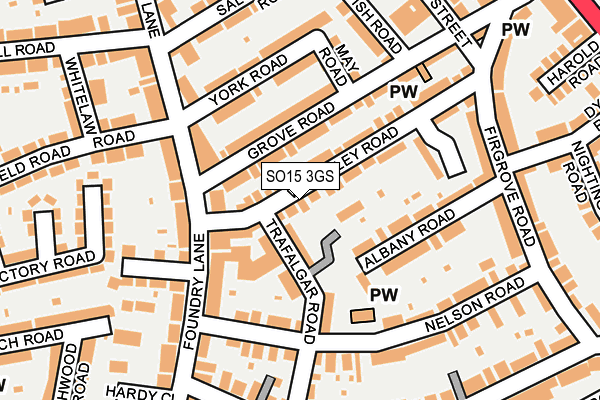 SO15 3GS map - OS OpenMap – Local (Ordnance Survey)