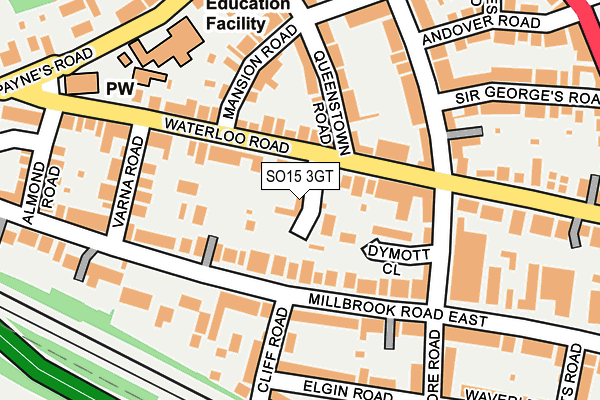 SO15 3GT map - OS OpenMap – Local (Ordnance Survey)