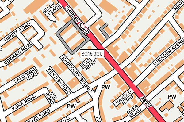 SO15 3GU map - OS OpenMap – Local (Ordnance Survey)