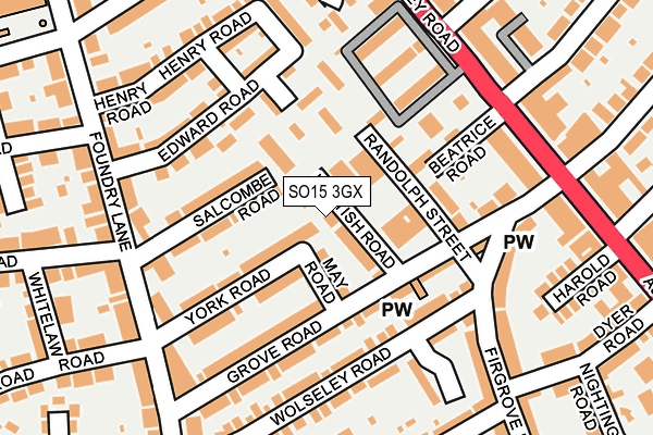 SO15 3GX map - OS OpenMap – Local (Ordnance Survey)