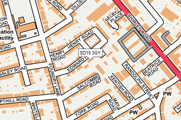 SO15 3GY map - OS OpenMap – Local (Ordnance Survey)