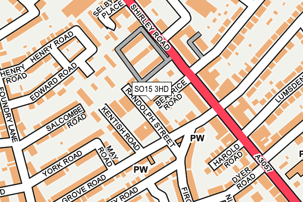 SO15 3HD map - OS OpenMap – Local (Ordnance Survey)