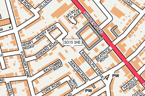 SO15 3HE map - OS OpenMap – Local (Ordnance Survey)