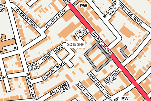 SO15 3HF map - OS OpenMap – Local (Ordnance Survey)