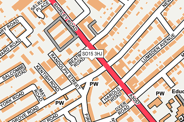 SO15 3HJ map - OS OpenMap – Local (Ordnance Survey)