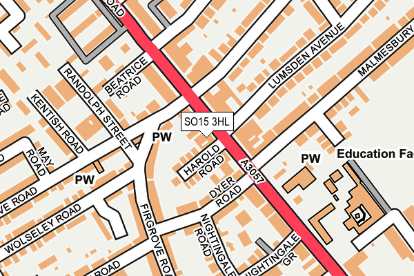 SO15 3HL map - OS OpenMap – Local (Ordnance Survey)