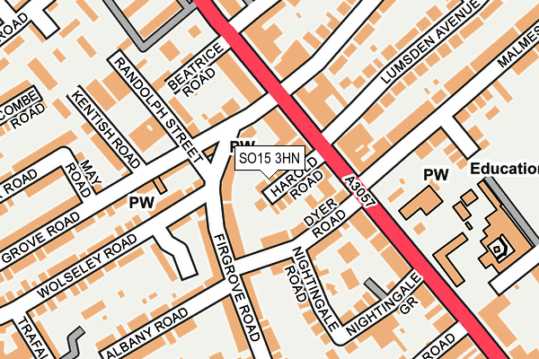 SO15 3HN map - OS OpenMap – Local (Ordnance Survey)