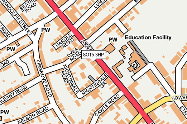 SO15 3HP map - OS OpenMap – Local (Ordnance Survey)