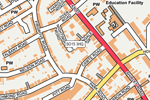 SO15 3HQ map - OS OpenMap – Local (Ordnance Survey)
