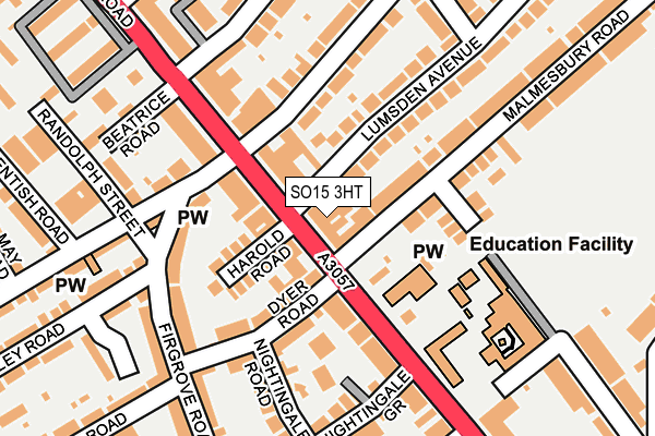 SO15 3HT map - OS OpenMap – Local (Ordnance Survey)