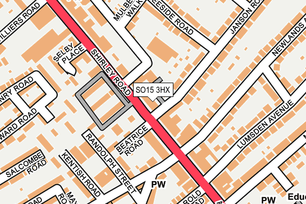SO15 3HX map - OS OpenMap – Local (Ordnance Survey)