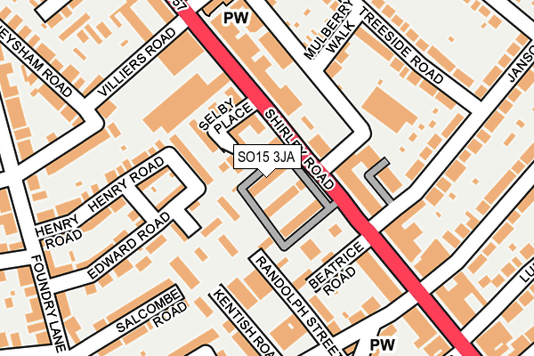 SO15 3JA map - OS OpenMap – Local (Ordnance Survey)