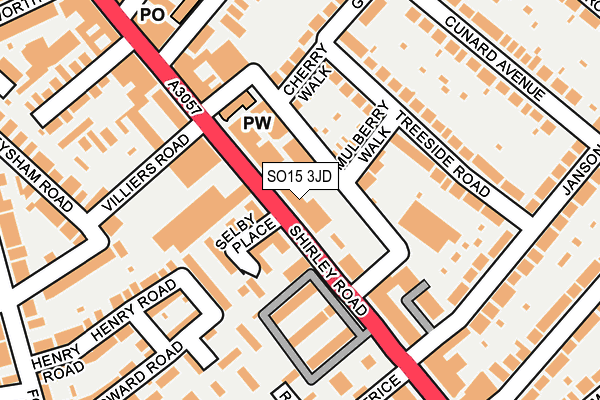 SO15 3JD map - OS OpenMap – Local (Ordnance Survey)