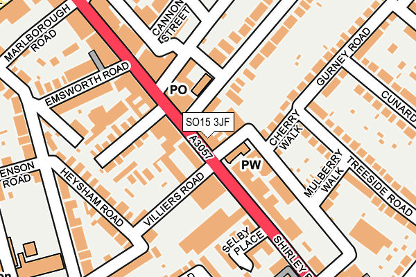 SO15 3JF map - OS OpenMap – Local (Ordnance Survey)