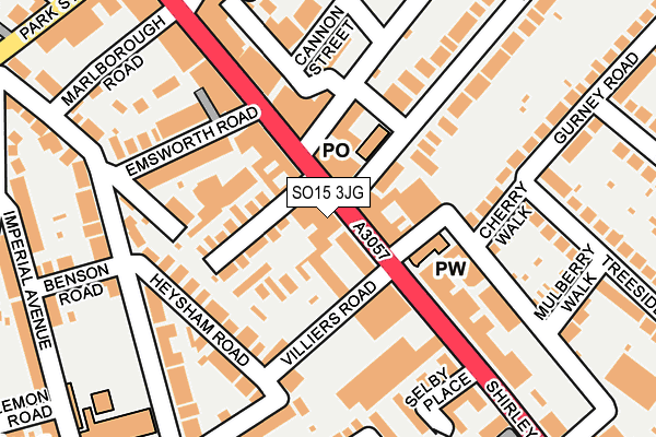 SO15 3JG map - OS OpenMap – Local (Ordnance Survey)