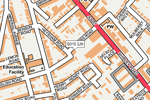 SO15 3JH map - OS OpenMap – Local (Ordnance Survey)