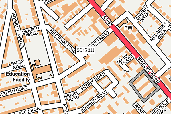 SO15 3JJ map - OS OpenMap – Local (Ordnance Survey)