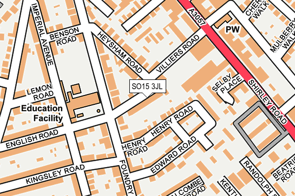 SO15 3JL map - OS OpenMap – Local (Ordnance Survey)