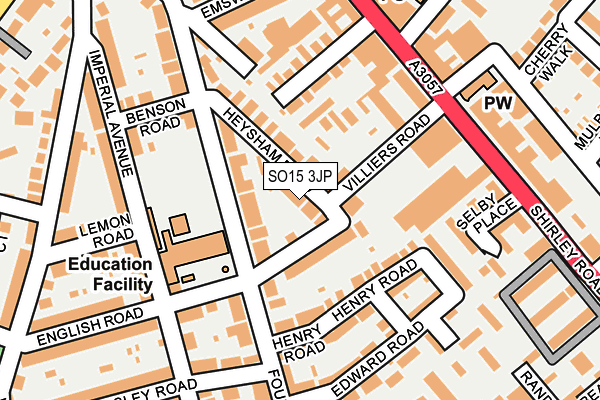SO15 3JP map - OS OpenMap – Local (Ordnance Survey)