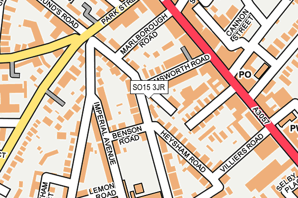 SO15 3JR map - OS OpenMap – Local (Ordnance Survey)