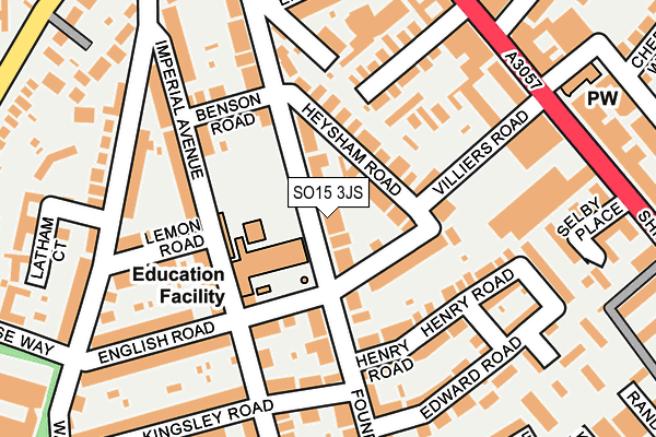 SO15 3JS map - OS OpenMap – Local (Ordnance Survey)