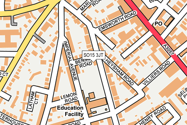 SO15 3JT map - OS OpenMap – Local (Ordnance Survey)
