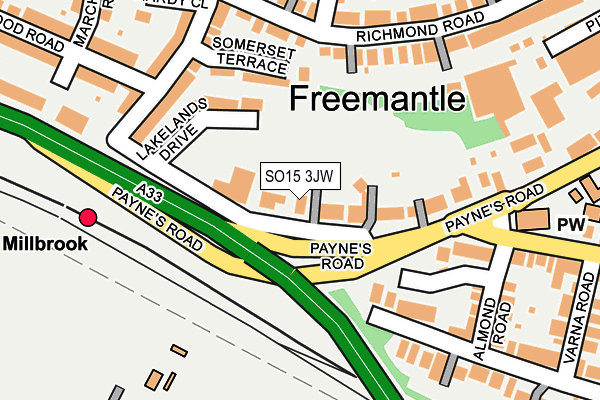 SO15 3JW map - OS OpenMap – Local (Ordnance Survey)