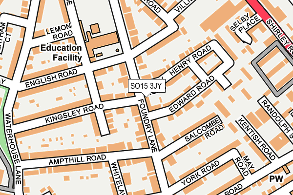 SO15 3JY map - OS OpenMap – Local (Ordnance Survey)