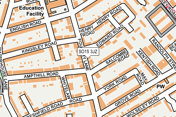 SO15 3JZ map - OS OpenMap – Local (Ordnance Survey)