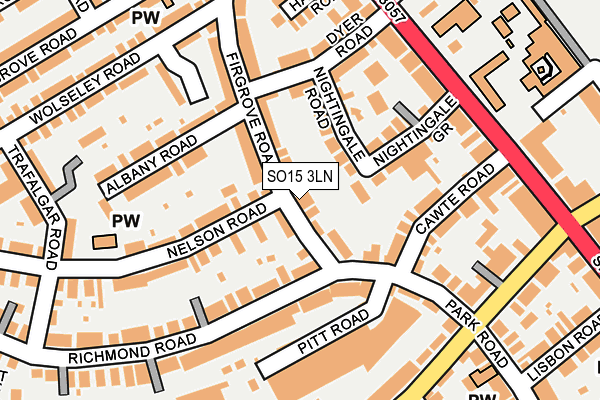 SO15 3LN map - OS OpenMap – Local (Ordnance Survey)