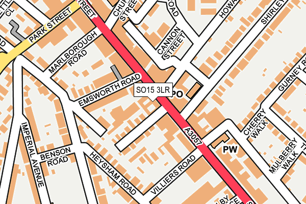 SO15 3LR map - OS OpenMap – Local (Ordnance Survey)
