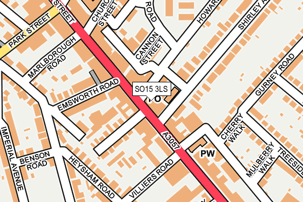 SO15 3LS map - OS OpenMap – Local (Ordnance Survey)