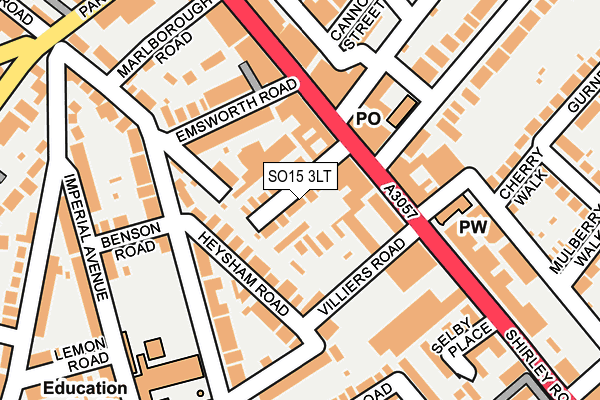 SO15 3LT map - OS OpenMap – Local (Ordnance Survey)