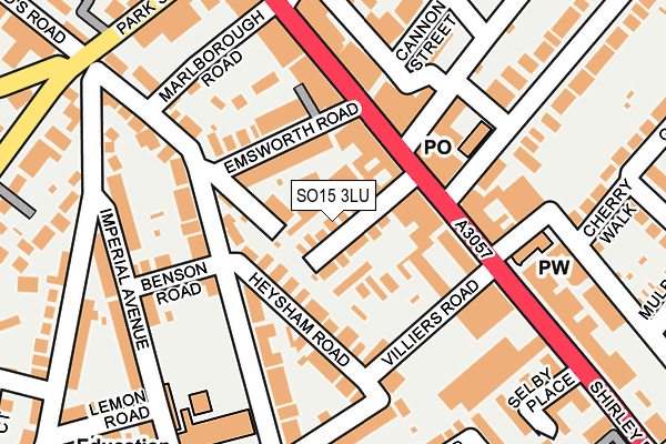 SO15 3LU map - OS OpenMap – Local (Ordnance Survey)