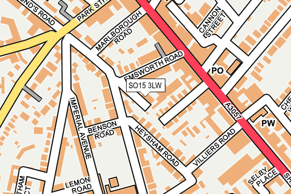 SO15 3LW map - OS OpenMap – Local (Ordnance Survey)