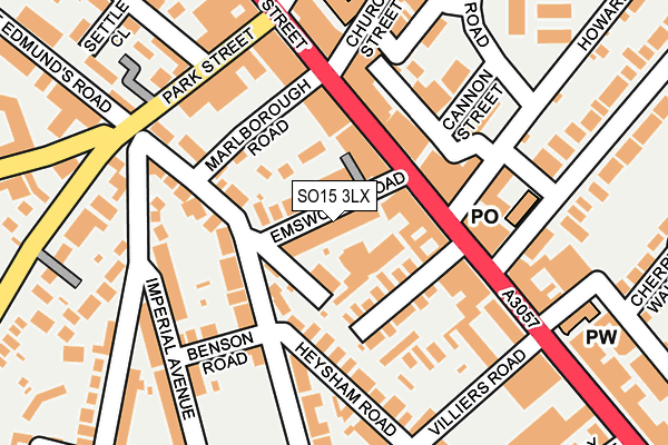 SO15 3LX map - OS OpenMap – Local (Ordnance Survey)