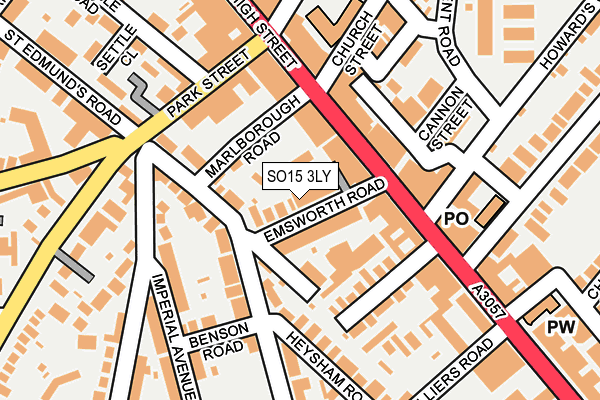 SO15 3LY map - OS OpenMap – Local (Ordnance Survey)