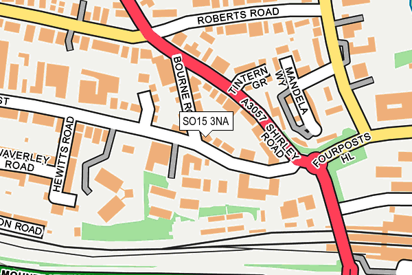 SO15 3NA map - OS OpenMap – Local (Ordnance Survey)