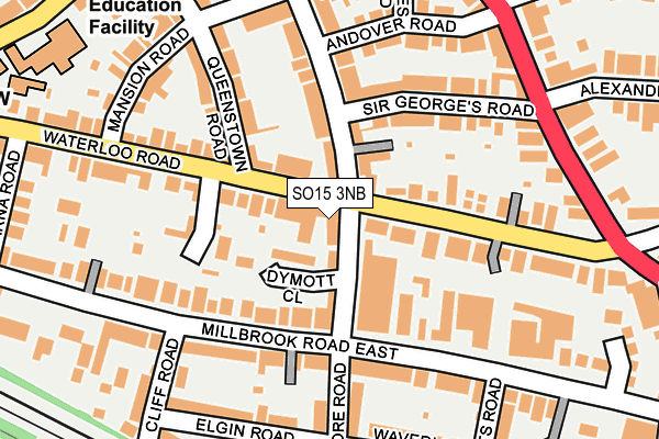 SO15 3NB map - OS OpenMap – Local (Ordnance Survey)