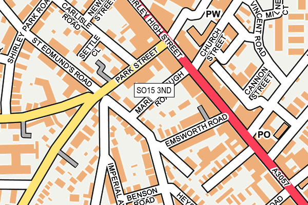 SO15 3ND map - OS OpenMap – Local (Ordnance Survey)
