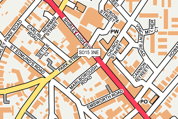 SO15 3NE map - OS OpenMap – Local (Ordnance Survey)