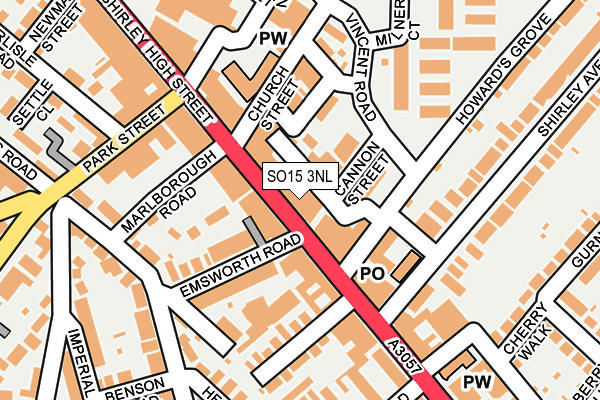 SO15 3NL map - OS OpenMap – Local (Ordnance Survey)