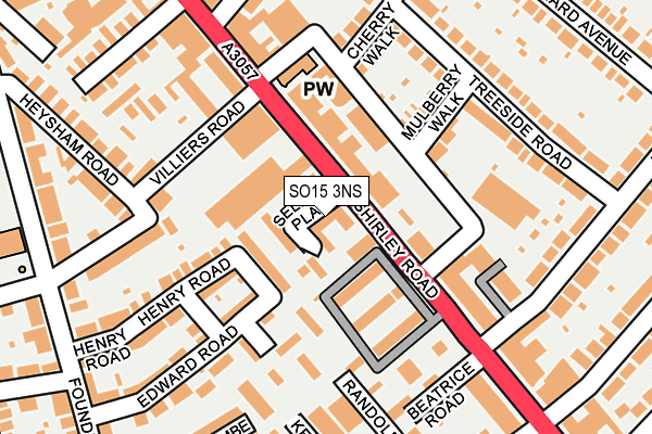SO15 3NS map - OS OpenMap – Local (Ordnance Survey)