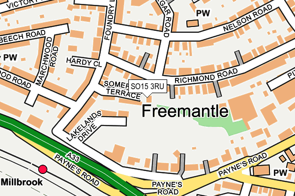 SO15 3RU map - OS OpenMap – Local (Ordnance Survey)