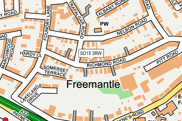 SO15 3RW map - OS OpenMap – Local (Ordnance Survey)