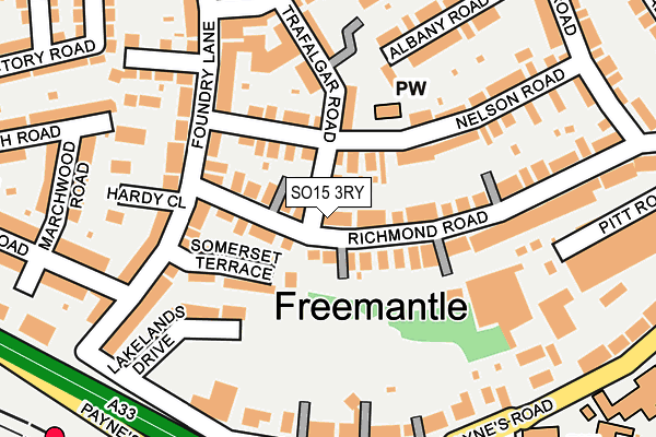 SO15 3RY map - OS OpenMap – Local (Ordnance Survey)