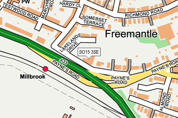 SO15 3SE map - OS OpenMap – Local (Ordnance Survey)